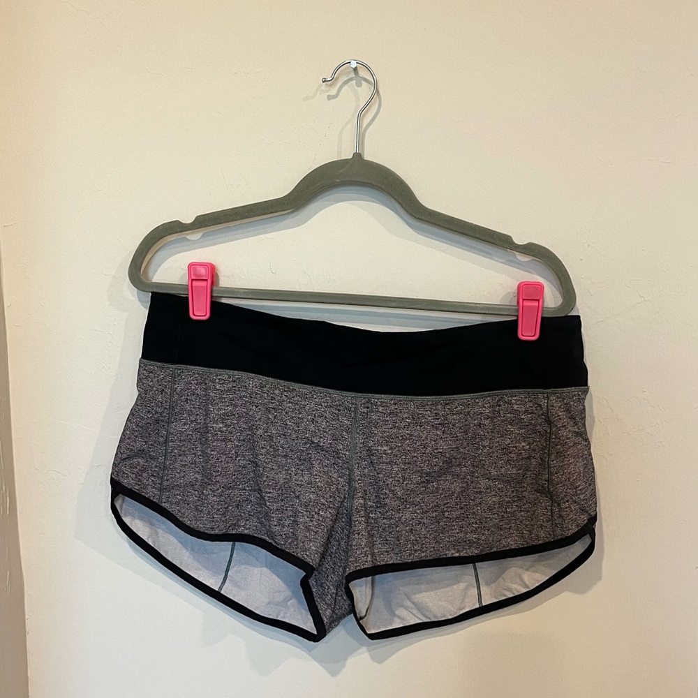 Lululemon Heather Lux Multi Black Speed Up Short Size 10